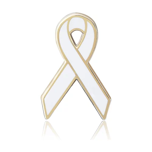 Stock Awareness Ribbon of Hope Pin (Center Hole Ribbon)