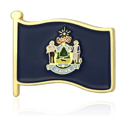 Stock Flag Pin (Maine State)