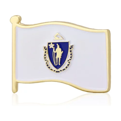 Stock Flag Pin (Massachusetts State)