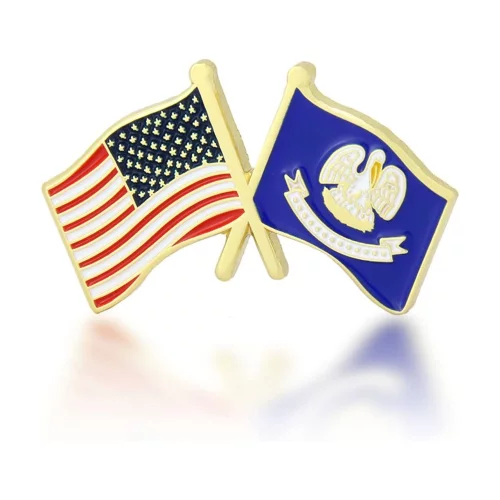 Stock Crossed Flag Pin (Montana & USA)