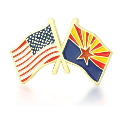 Stock Crossed Flag Pin (Arizona & USA)