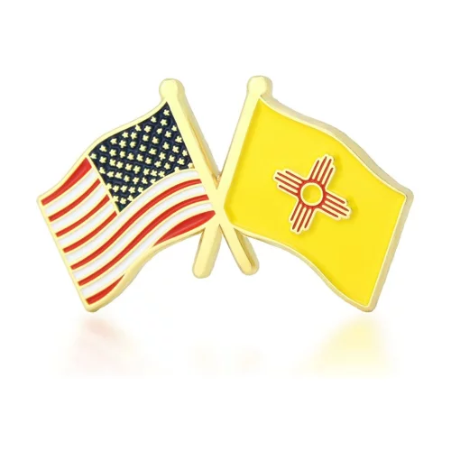 Stock Crossed Flag Pin (New Mexico & USA)