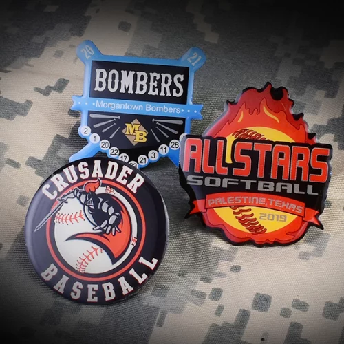 1 1/2" Printed Baseball Trading Pin