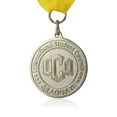 Médailles personnalisées en fonte brillante de 3 1/2" avec finition sablée/texturée en arrière-plan.