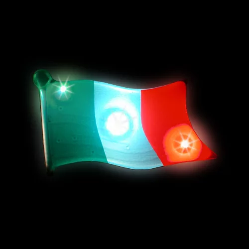 LED Light-up Italian Flag Magnet Pin