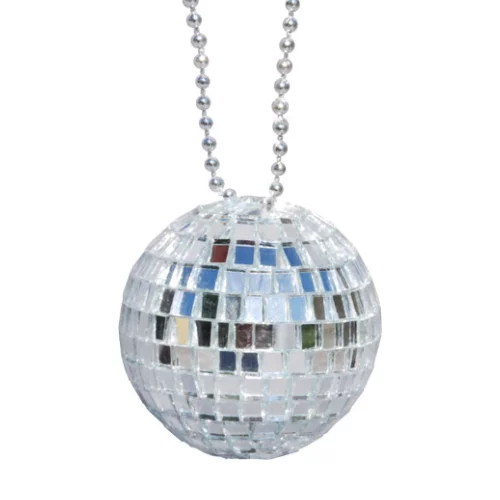 2" Mirror Disco Ball Necklace w/Chain