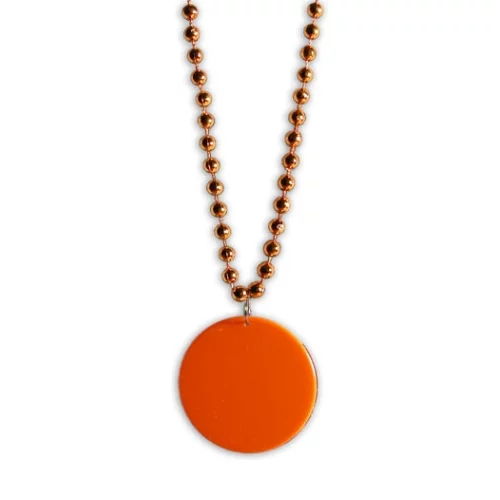 33" Orange Pearl Necklace w/Medallion