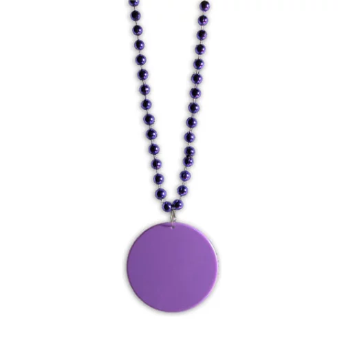 33" Purple Pearl Necklace w/Medallion