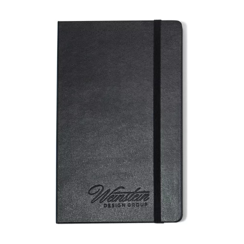 Carnet de notes Moleskine® à couverture rigide, grand format, pages blanches - noir