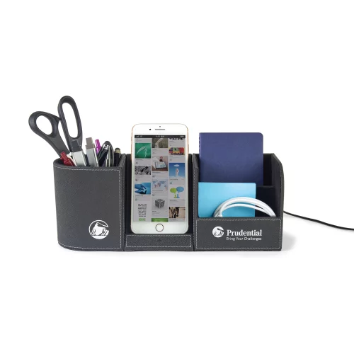 Organisateur de bureau avec charge sans fil Truman - Noir