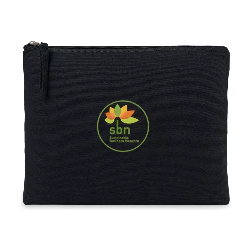 Pochette zippée en coton recyclé AWARE™ - Noir