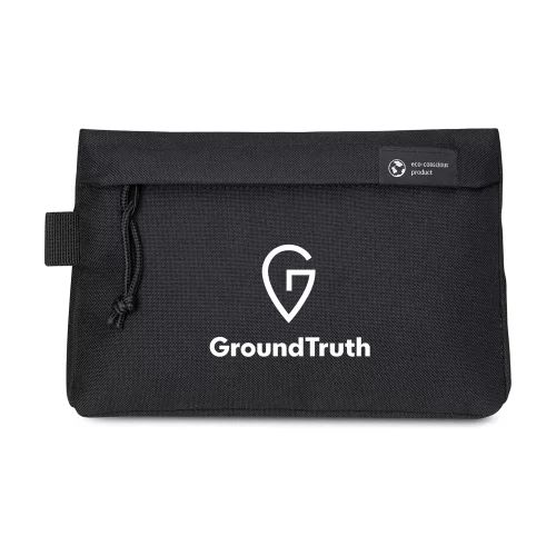 Pochette zippée en rPET renouvelé - Noir