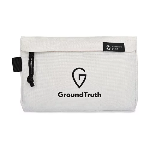 Pochette zippée en rPET renouvelé - Crème