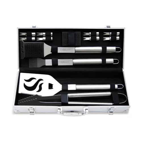 Ensemble d'outils de barbecue de luxe Cuisinart Outdoors® 14 pièces - Acier inoxydable
