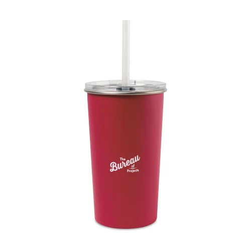 Arlo Classics Stainless Steel Tumbler with Straw - 20 Oz. - Red