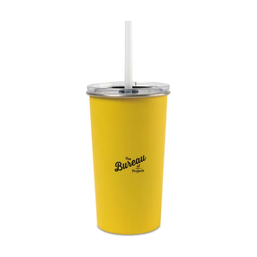 Arlo Classics Stainless Steel Tumbler with Straw - 20 Oz. - Yellow