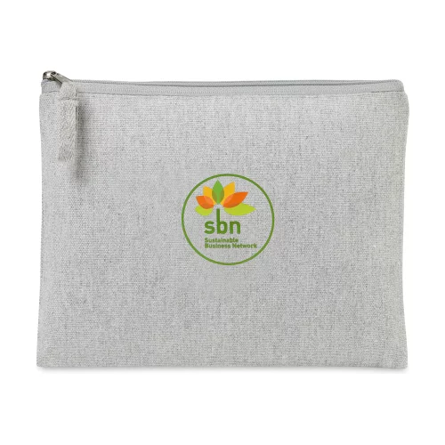 Pochette zippée en coton recyclé AWARE™ - Gris clair
