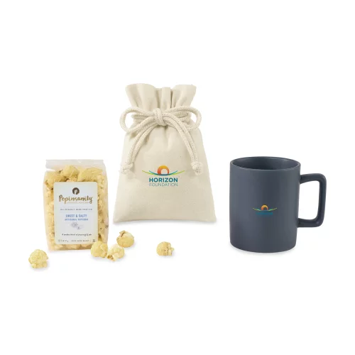 Remplisseur de tasse de popcorn artisanal sucré et salé Poppinsanity - Bleu marine mat