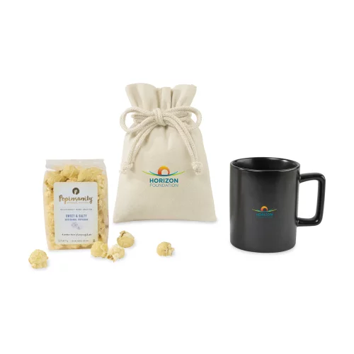 Remplisseur de tasse de popcorn artisanal sucré et salé Poppinsanity - Noir mat