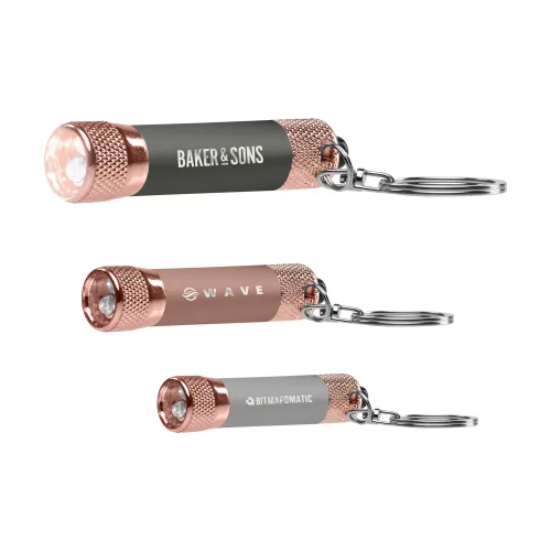 Chroma Softy Rose Gold Metallic - Lampe de poche LED avec porte-clés