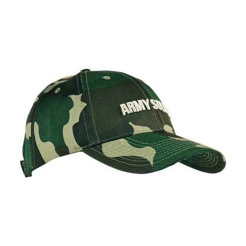 Cotton Twill Cap w/Camouflage Print