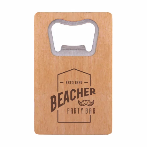 Ouvre-bouteille en forme de carte de crédit en bois