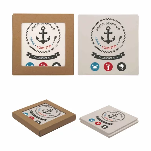 Ensemble de deux dessous de verre carrés