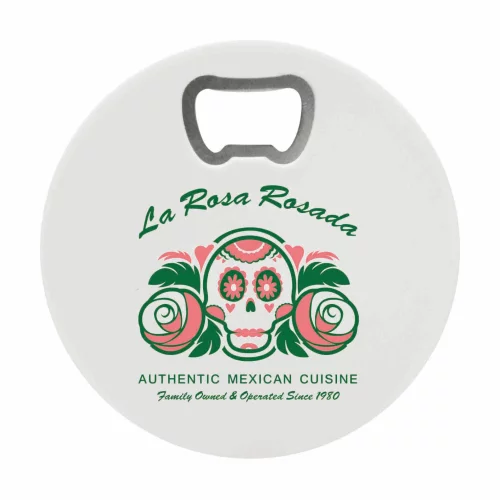 Sous-verre ouvre-bouteille rond