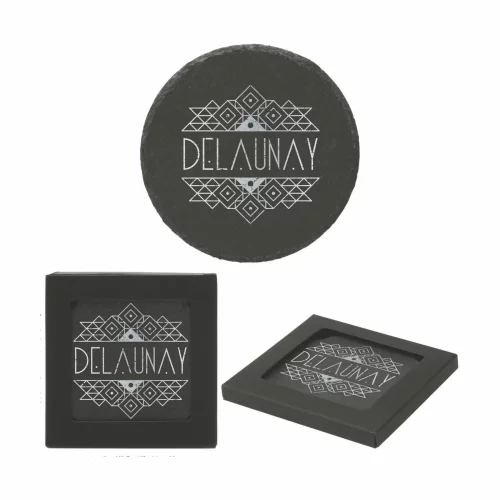 Sous-verre rond en ardoise