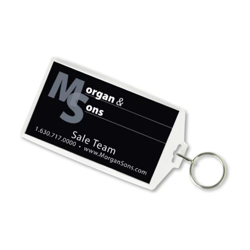 Porte-clés à encliqueter pour carte de visite