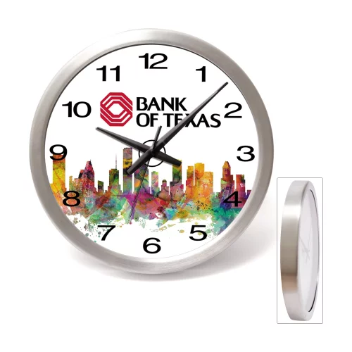 "Bridge" 14" Brushed Metal Wall Clock