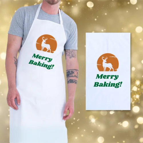 Ensemble cadeau tablier et torchon à thé