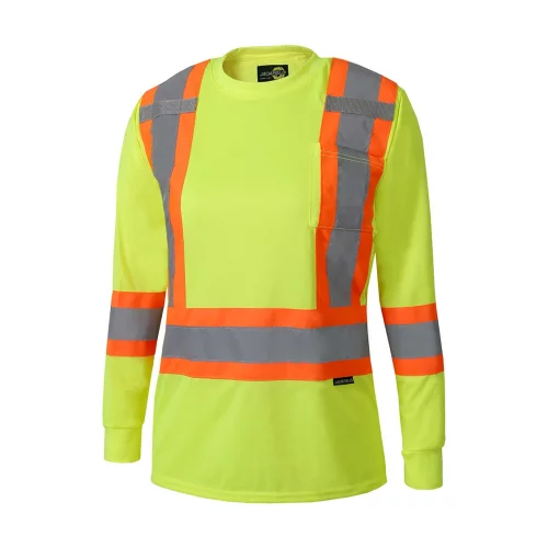 T-shirt à manches longues avec des rayures réfléchissantes pour femmes