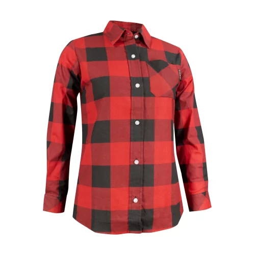 Chemise en flanelle avec boutons en plastique pour femmes