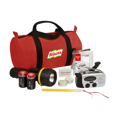 Kit de secours en cas de panne de courant avec radio/ lampe de poche solaire Dynamo AM-FM avec port USB.