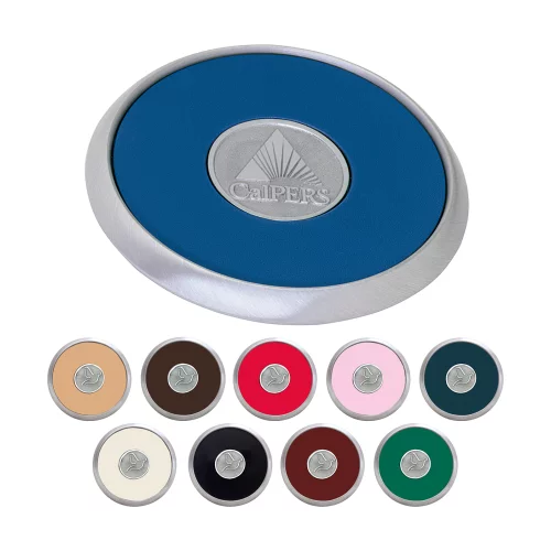 Sous-verre rond en zinc brossé