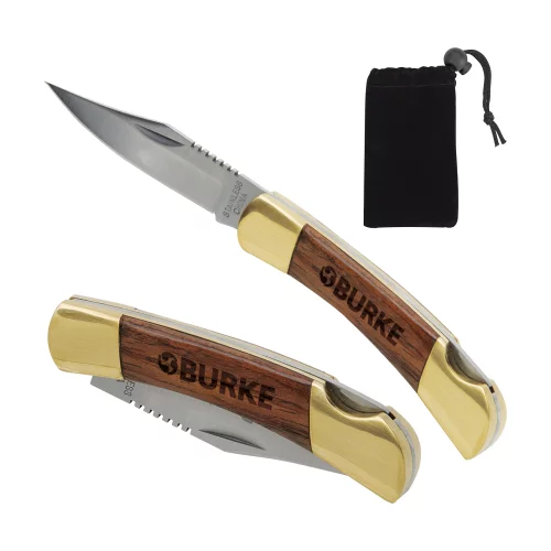 Small Rosewood Pocket Knife - Gold