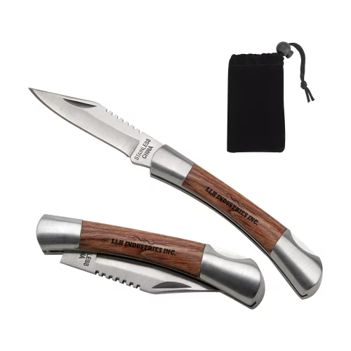 Small Rosewood Pocket Knife - Silver