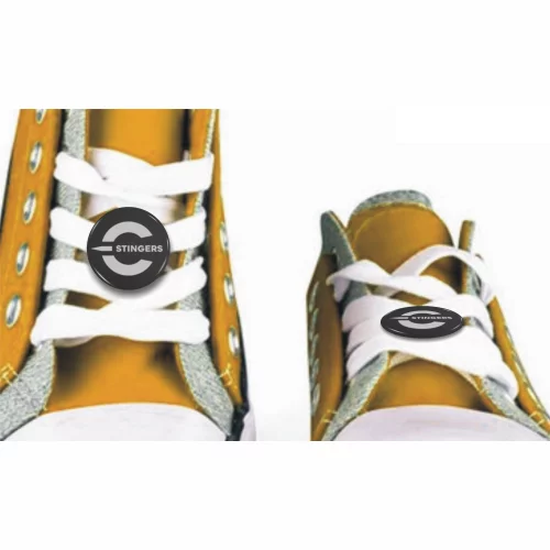 Button - Round 1'' Shoelaces Charm - Printed black on white or colored stock paper