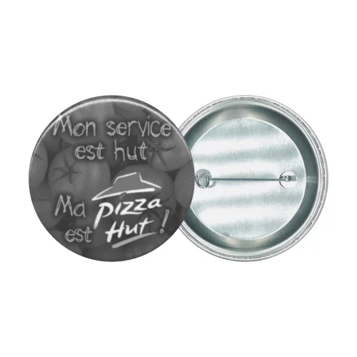 Button - Round 2- 1/4'' Pin Back - Printed black on white or colored stock paper