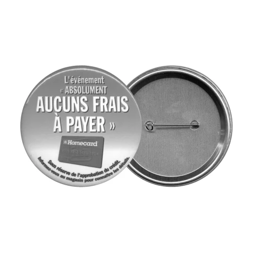 Button - Round 3'' Pin Back - Printed black on white or colored stock paper