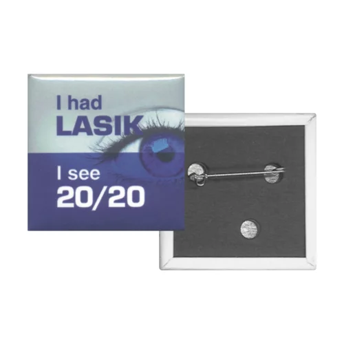 Button Square 2'' x 2'' Pin Back - Printed digitally 4 color process