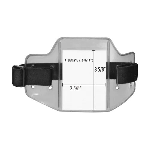 Porte-badge d'identification Brassard en vinyle avec pochette pour convention et élastique noir.