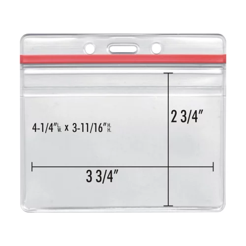 Porte-badge en vinyle pour convention, pochette toutes saisons avec fermeture à glissière ''H'' et fermeture à zip.