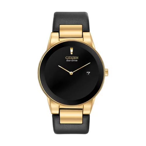 Montre Citizen Axiom - Bracelet en cuir noir et doré