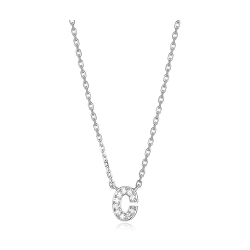 Diamondlite Cubic Zirconia Mini Initial C Necklace - Silver