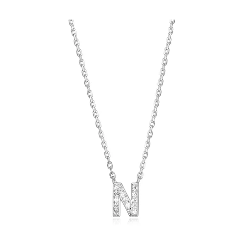 Diamondlite Cubic Zirconia Mini Initial N Necklace - Silver