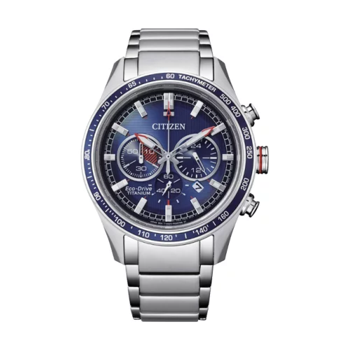 Montre Citizen Super Titanium Chrono - Argent & Bleu