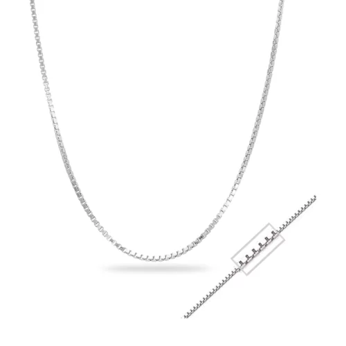 18" 14K White Gold Box Chain Necklaces - 2.16gm