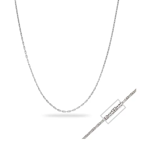 18" 14K White Gold Anchor Chain Necklaces - 2.16gm